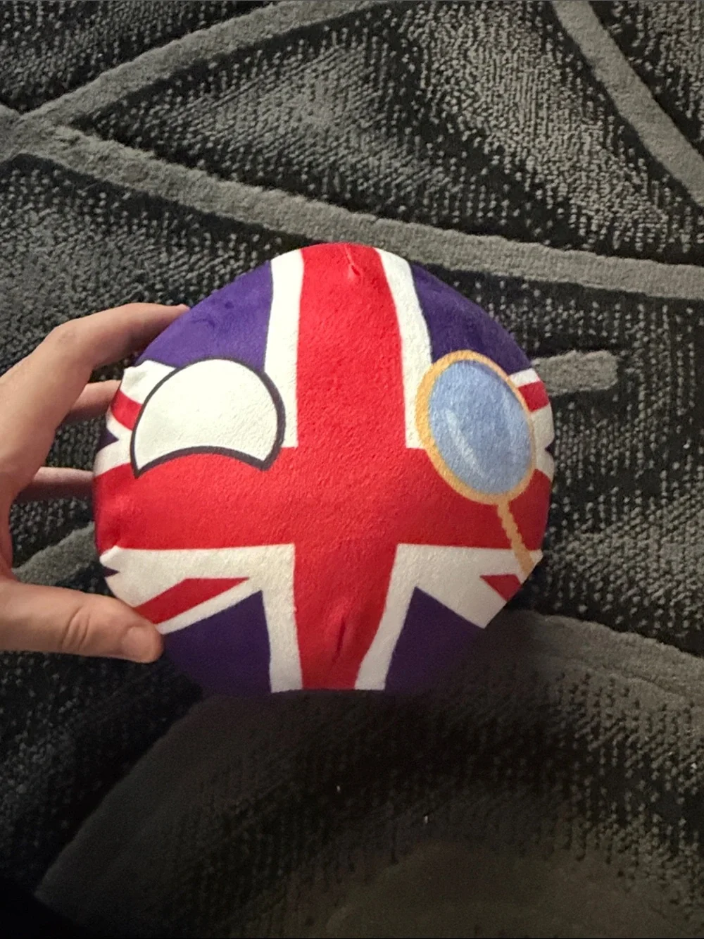 Union Jack Plush Ball Toy for Kids - Red & Purple